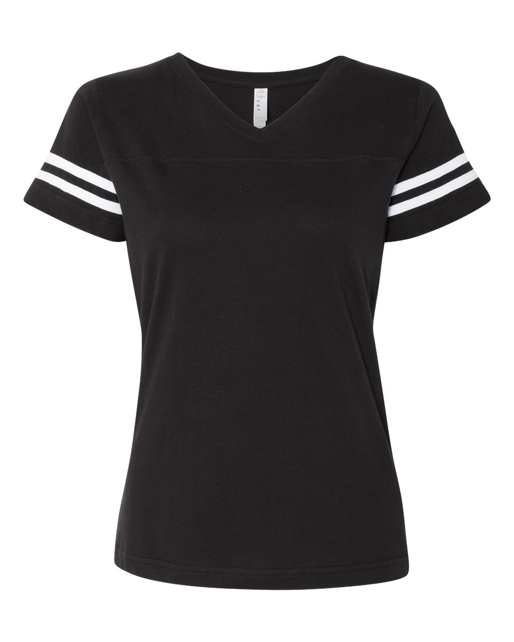 LAT 3537 Ladies' Football Fine Jersey T-Shirt - Black/ White - 2XL