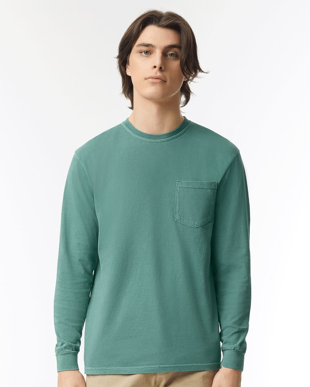 Garment-Dyed Heavyweight Long Sleeve Pocket T-Shirt - Colors 4410 | Clothing Shop Online