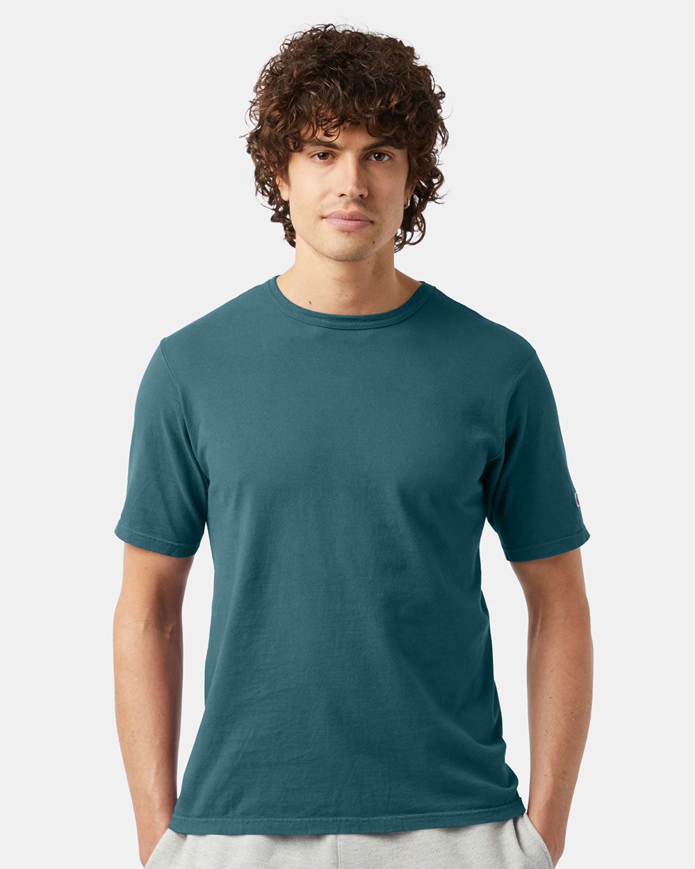 Sizes S-3XL Garment Dyed Logo Short Sleeve T-Shirt Tee Shirt Champion 