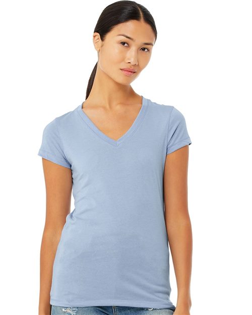 Women's T-Shirt Ladies V-Neck 100% cotton pre-shrunk (Black) Gildan® or  Bella Canvas