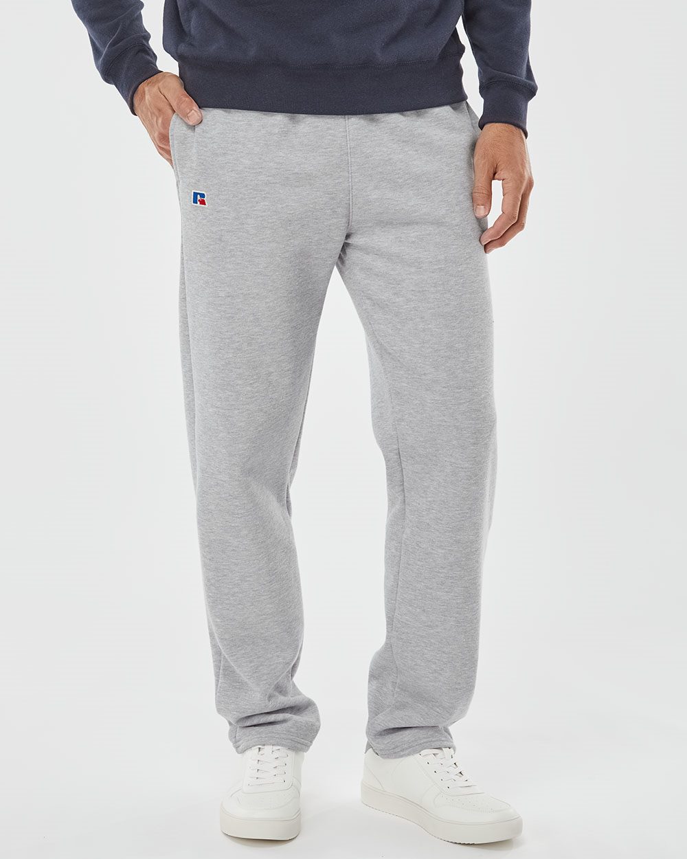 Russell Athletic Men's Cotton Rich Fleece Sweatshirt, Medium Grey Heather,  XL at  Men's Clothing store